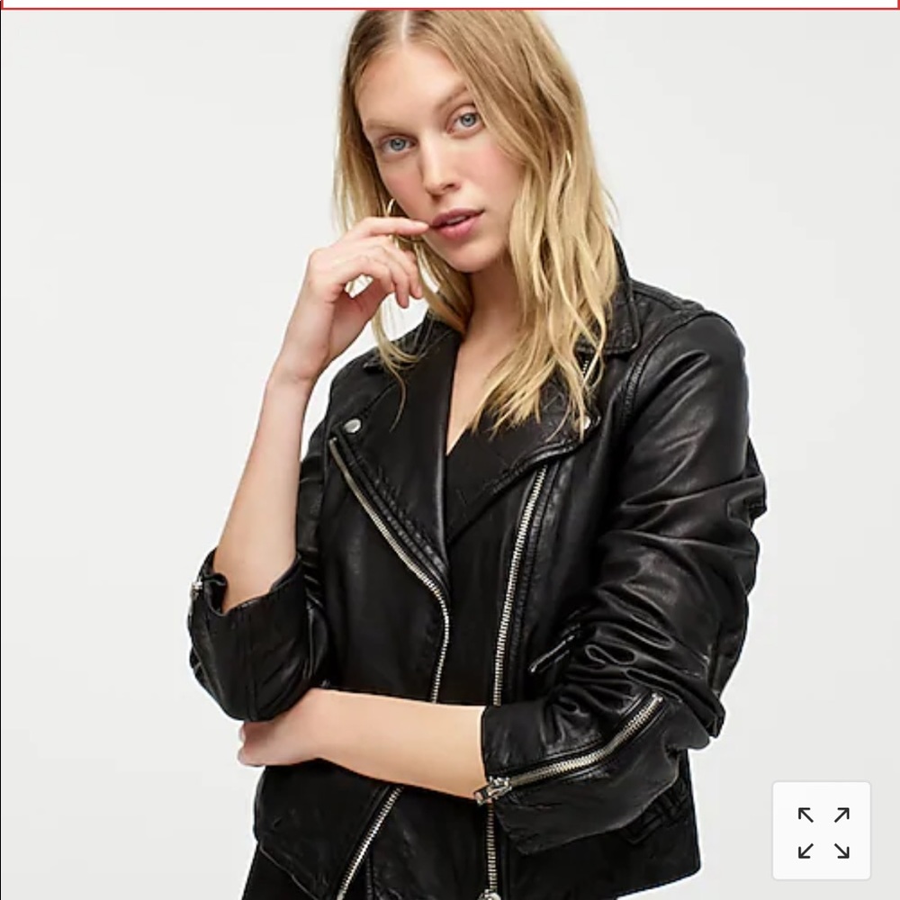 J.Crew Collection washed leather motorcycle jacket